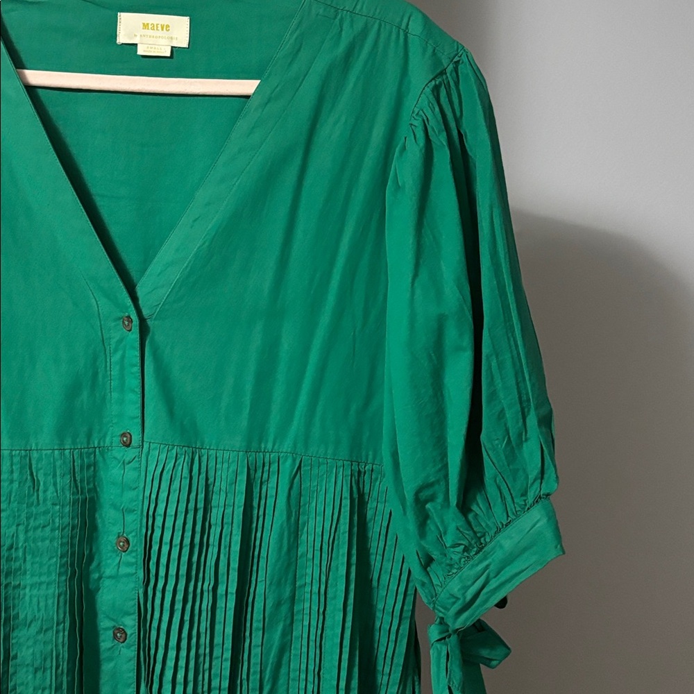 Anthropologie Maeve size S Emerald Green midi dress - Picture 5 of 8